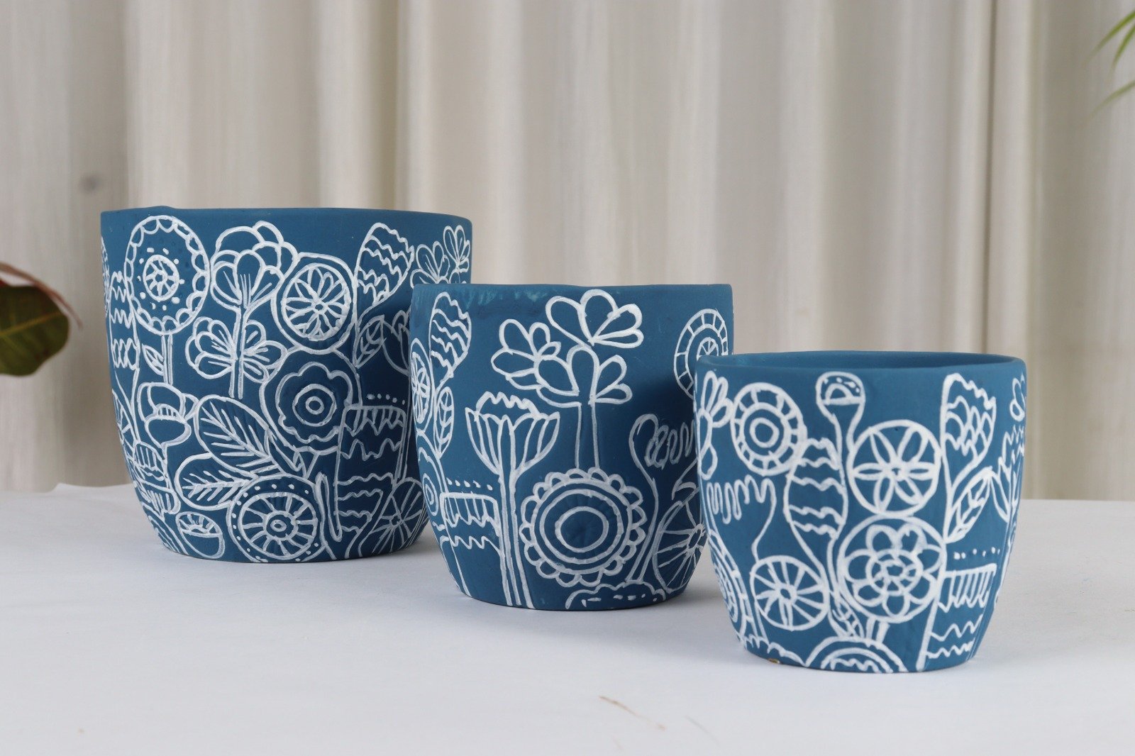 Azure Artistry Ceramic Pot